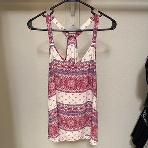Pink Republic Floral Pink & Cream Racer Back Top